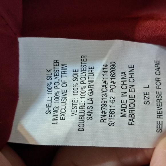 Mimi Maternity 100% Silk Metallic Burgundy Evening Dress Size Large - Picture 6 of 7